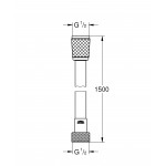Душевой шланг GROHE Relexaflex 1500 мм, хром 