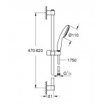Душевой гарнитур GROHE Tempesta 110 1jet со штангой 60 см, хром