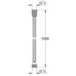 Душевой шланг GROHE Relexaflex Metal Long-Life 1500 мм, хром