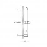 Душевая штанга GROHE Tempesta 600 мм, хром