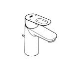 Смеситель для раковины GROHE BauLoop с донным клапаном, хром