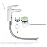 Смеситель для раковины GROHE BauLoop с донным клапаном, хром