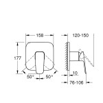 Внешняя часть смесителя для ванны GROHE Cubeo, хром Внешняя часть смесителя для ванны GROHE Cubeo, хром