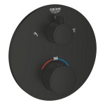 Внешняя часть термостата для душа GROHE Grohtherm на 2 потребителя, круглая, матовый черный