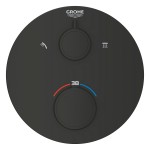 Внешняя часть термостата для душа GROHE Grohtherm на 2 потребителя, круглая, матовый черный