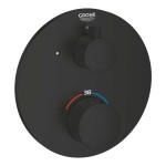 Внешняя часть термостата для душа GROHE Grohtherm с переключателем на 1 положение, матовый чёрный