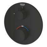 Внешняя часть термостата для душа GROHE Grohtherm с переключателем на 1 положение, матовый чёрный