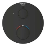 Внешняя часть термостата для душа GROHE Grohtherm с переключателем на 1 положение, матовый чёрный