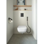 Держатель для туалетной бумаги GROHE Essentials с крышкой, матовый черный