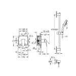 Душевая система GROHE Cubeo со смесителем для душа, черный матовый