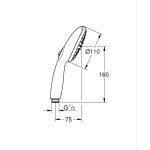 Ручной душ GROHE Purefoam 110, 7,6 л/мин, 2 режима, хром/черный (1072990000)