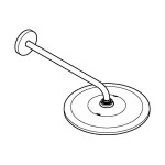 Верхний душ GROHE Rainshower Mono 310, 9,5 л/мин, 1 режим, 422 мм, фантомный черный