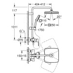 Душевая система GROHE Tempesta System 250 Cube со смесителем для душа, хром
