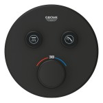 Внешняя часть термостата для душа GROHE Grohtherm SmartControl на 2 потребителя, круглая, фантомный черный