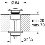 Донный клапан GROHE, фантомный чёрный
