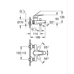 Смеситель для ванны GROHE Euroeco, хром
