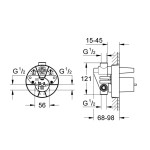 Встраиваемая часть смесителя для ванны и душа GROHE, однорычажный