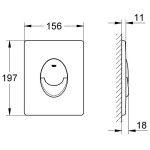Панель смыва для унитаза GROHE Skate Air, 3 режима, фантомный черный