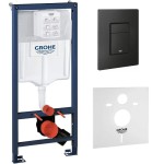 Система инсталляции для унитаза GROHE Solido 5 в 1 с панелью смыва Even, фантомный черный