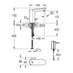 Смеситель для раковины GROHE Eurosmart Cosmopolitan E инфракрасный, M-size, хром (36325002)