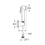 Гигиенический душ GROHE Tempesta-F Trigger Spray 30, 1250 мм, матовый черный (1025302431)
