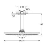 Верхний душ GROHE Rainshower с потолочным кронштейном, никель матовый (26067EN0)