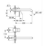 Внешняя часть смесителя для раковины GROHE Essence скрытого монтажа, на 2 отверстия, L-Size, фантомный черный (29193KF1)
