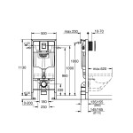 Система инсталляции для унитаза GROHE Solido 5 в 1 с панелью смыва Even, фантомный черный