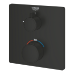 Внешняя часть термостата для душа GROHE Grohtherm с переключателем на 1 положение, матовый чёрный