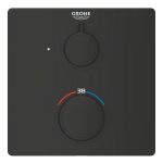 Внешняя часть термостата для душа GROHE Grohtherm с переключателем на 1 положение, матовый чёрный