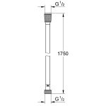 Душевой шланг GROHE Silverflex 1750 мм, с защитой от перекручивания, суперсталь (28388BE0)