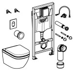Комплект инсталляции 5 в 1 GROHE Rapid SL с подвесным унитазом Euro Ceramic, сиденьем и панелью смыва Arena Cosmopolitan (36501000)