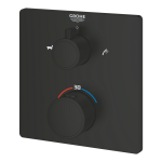 Внешняя часть термостата для ванны и душа GROHE Grohtherm с переключателем на 2 положения, матовый чёрный