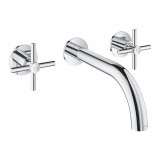 Внешняя часть смесителя для раковины GROHE Atrio настенного монтажа на 3 отверстия, двухвентильный, хром 