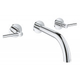 Внешняя часть смесителя для раковины GROHE Atrio настенного монтажа на 3 отверстия, двухвентильный, хром 