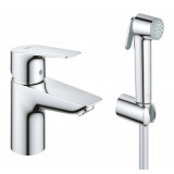 Смеситель для раковины GROHE BauEdge с гигиеническим душем, хром 