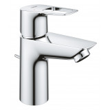 Смеситель для раковины GROHE BauLoop с ограничителем температуры и рычажным донным клапаном, S-Size, хром 