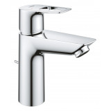 Смеситель для раковины GROHE BauLoop с ограничителем температуры и рычажным донным клапаном, M-Size, хром 