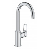 Смеситель для раковины GROHE BauLoop с ограничителем температуры и нажимным донным клапаном, L-Size, хром 