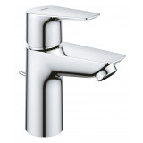 Смеситель для раковины GROHE BauEdge с ограничителем температуры и рычажным донным клапаном, S-Size, хром 