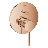 Внешняя часть смесителя для ванны GROHE Essence скрытого монтажа на 2 потребителя, круглая, теплый закат глянец 