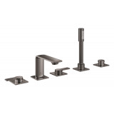 Смеситель для ванны GROHE Allure двухвентильный, на 5 отверстий, на край ванны, темный графит глянец 