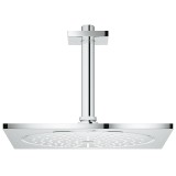 Верхний душ с кронштейном GROHE Rainshower F-series, 254х254 мм, потолочный кронштейн, с ограничением расхода воды, хром 