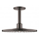 Верхний душ GROHE Rainshower SmartActive 310 с потолочным душевым кронштейном 142 мм, 2 режима струи, темный графит глянец (26477A00)