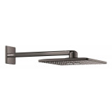 Верхний душ GROHE Rainshower SmartActive 310 Cube и душевой кронштейн 430 мм, 2 режима струи, темный графит глянец 