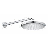 Верхний душ GROHE Tempesta 250, круглый (низ-хром, верх-белый) + Душевой кронштейн 380 мм, хром 