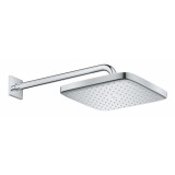 Верхний душ GROHE Tempesta 250 CUBE, квадратный + Душевой кронштейн 380 мм, хром 