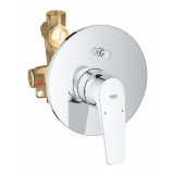 Смеситель для ванны GROHE BauFlow скрытого монтажа, в комплекте с монтажной частью, хром 
