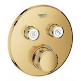 Внешняя часть термостата для ванны и душа GROHE Grohtherm SmartControl на 2 потребителя, круглая, холодный рассвет глянец 