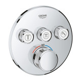 Внешняя часть термостата для ванны и душа GROHE Grohtherm SmartControl на 3 потребителя, круглая, хром 